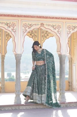 Green Elegance Lehenga Choli Set 