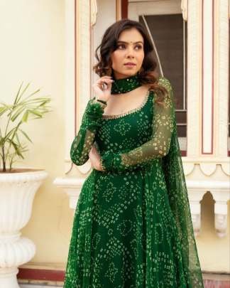 Anarkali Green Suit