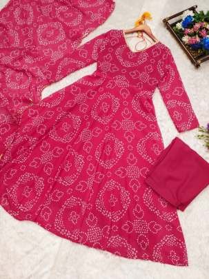 Pink Georgette Anarkali Suit
