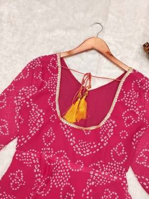 Pink Georgette Anarkali Suit
