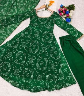 Anarkali Green Suit