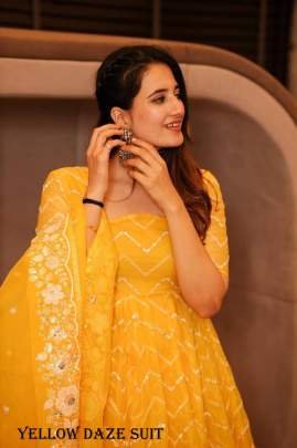 Haldi Special Yellow Tabby Organza Anarkali Dress With Beautiful Embroidery