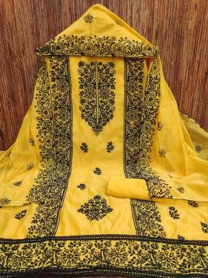 Haldi Wear Yellow Un Stitched Suit