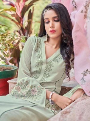 Halima Creation Hc 101 Pure Georgette Beautiful Kurti Pant Set