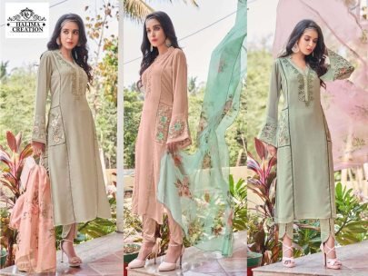 Halima Creation Hc 101 Pure Georgette Beautiful Kurti Pant Set