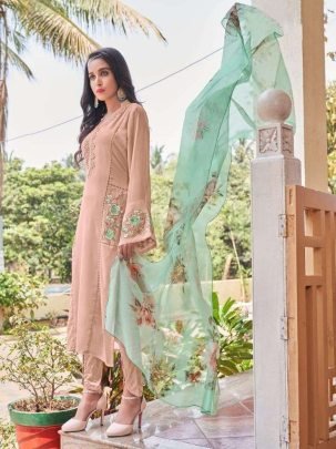 Halima Creation Hc 101 Pure Georgette Beautiful Kurti Pant Set