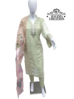 Halima Creation Hc 101 Pure Georgette Beautiful Kurti Pant Set