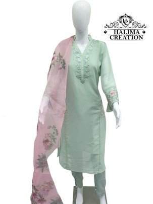 Halima Creation Hc 101 Pure Georgette Beautiful Kurti Pant Set