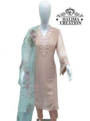 Halima Creation Hc 101 Pure Georgette Beautiful Kurti Pant Set