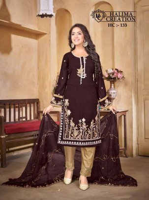 Halima Creation Hc 133 Amazing Fancy Stylish Kurti With Pant And Dupatta