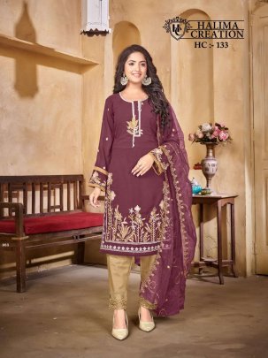 Halima Creation Hc 133 Amazing Fancy Stylish Kurti With Pant And Dupatta