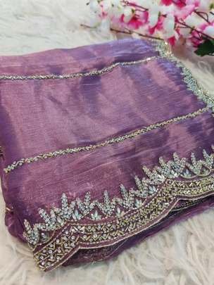 Handwork Dark Pink Zimmy Choo  Saree