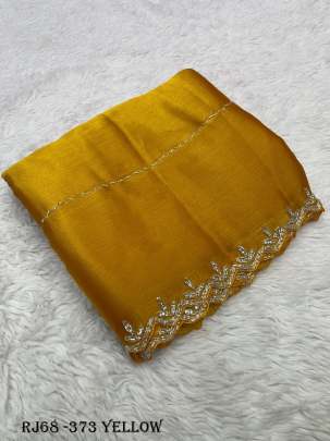 Indian Wear Yellow Jimmy Choo Handwork Saree