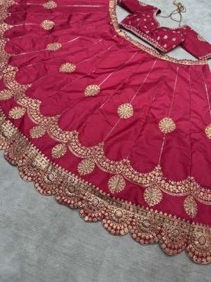 Jalpari Silk Embroidery Sequence Work Wedding Wear Lehenga Choli Dupatta Set