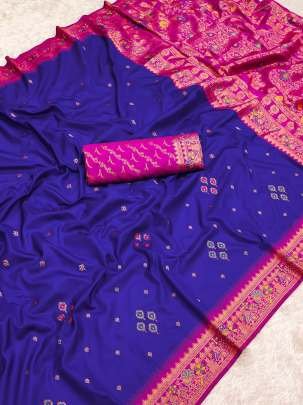 Jambli Color Pure Banarasi Silk Saree