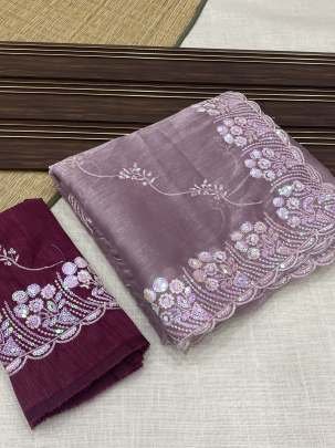 Jimmy Choo Chiffon Saree With Embroidary work