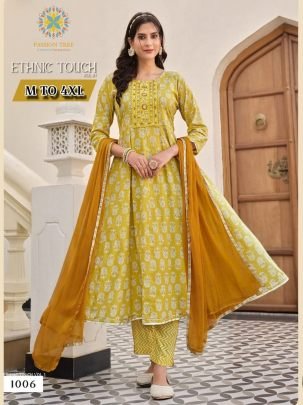 Kajal style Fancy Embroidery work Heavy printed Cotton anarkali kurti