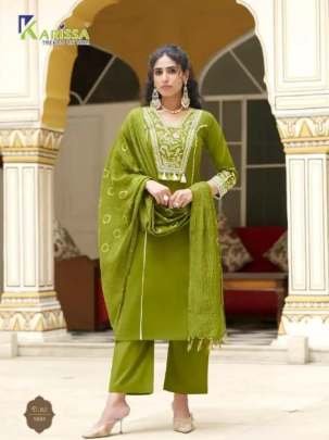 Karissa Present Vaani Beautiful Neck Work Linen Kurtis