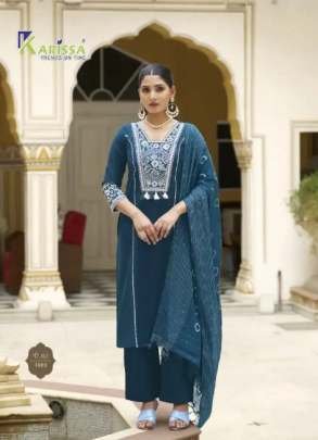 Karissa Present Vaani Beautiful Neck Work Linen Kurtis