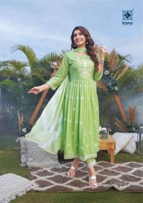Kiana Brand Present Banno Stylish Nyra cut Kurti Set