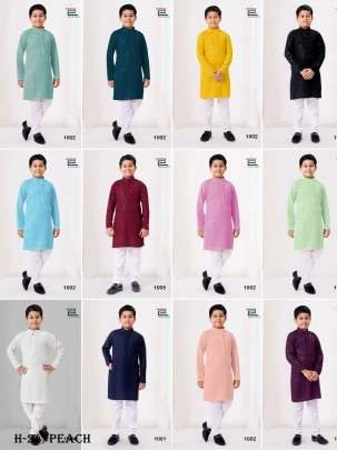 Kids Peach Kurta With Heavy Rayon Chikankari work