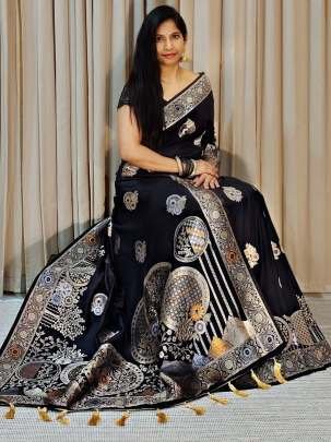 Komal Vol 1 Black Party Wear Banarasi Khadi Silk Sarees