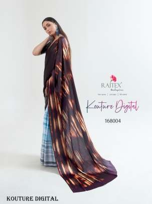 Kouture Digital Satin Silk Japan Creep Saree