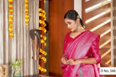 Pink Kanjeevaram Silk Kumkum Catalog Saree