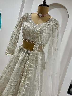 Ladies Exclusive Sequence Work Net Lehenga Choli With Attach Can Can