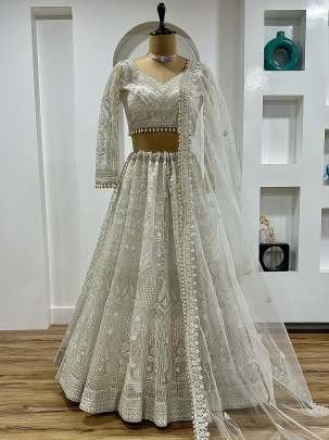 Ladies Exclusive Sequence Work Net Lehenga Choli With Attach Can Can