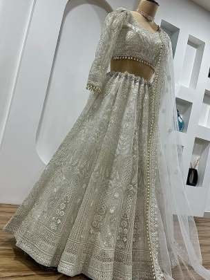 Ladies Exclusive Sequence Work Net Lehenga Choli With Attach Can Can