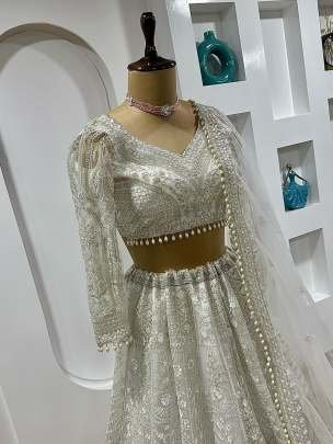 Ladies Exclusive Sequence Work Net Lehenga Choli With Attach Can Can