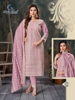 Ladies Flavour Schiflli Work With Cotton Inner Ready Made Suit