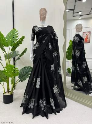 Latest Black Jimmy Chu Saree with Blouse