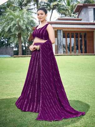 Latest Burgundy Sequence Readymade Party wear Lehenga Choli