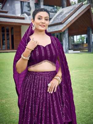 Latest Burgundy Sequence Readymade Party wear Lehenga Choli