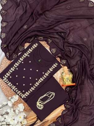 Latest Coffee Color Kurti Pant Set With Dupatta