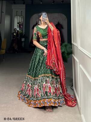 Latest Collection Silk Green Lehenga Choli and Dupatta