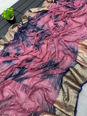 Latest color onion pink Viscose saree