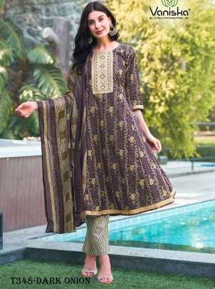 Latest Dark Onion Pure Cotton Kurti Pant Set