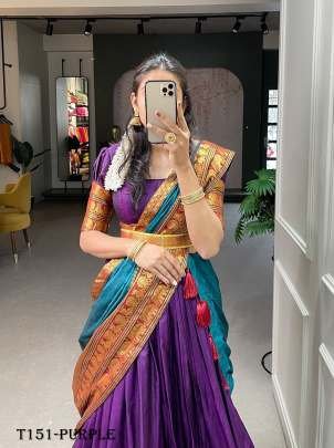 Latest Fashion Purple Narayan Pet Cotten Lehenga Choli