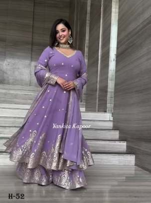 Latest Faux Georgette Anarkali Kurti Sharara and Dupatta 