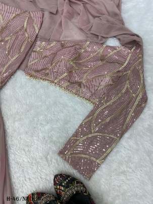 Latest Georgette Nude Lehenga and blouse with dupatta