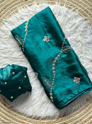 Latest Jimmy Choo Rama Handwork Saree with Unstitched Blouse 