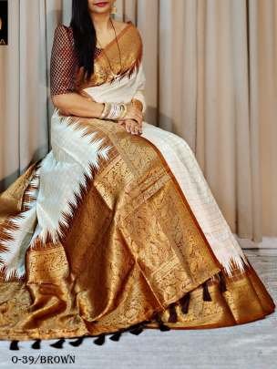 Latest Luxurious Feel Brown Silk Saree