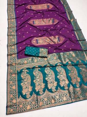 Latest Pure Banarasi Silk Wine Color Saree