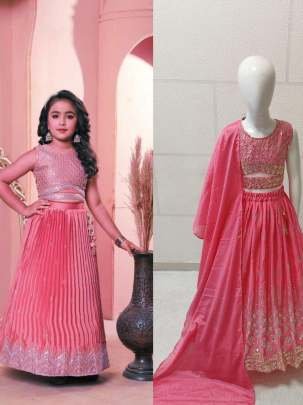 Latest Trendy Collection Kid Lehenga With Sequins Embroidery Work