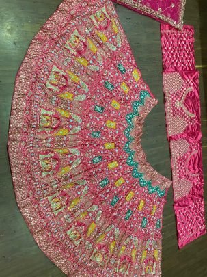 Launching 4 Meter Flared Malai Satin Silk Lehenga With Blouse & Dupatta