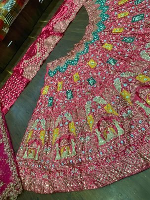 Launching 4 Meter Flared Malai Satin Silk Lehenga With Blouse & Dupatta