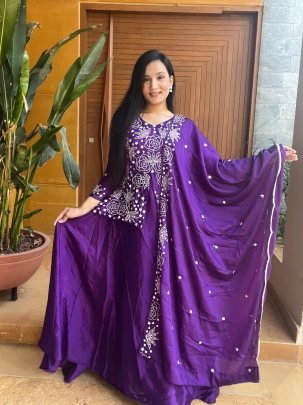 Launching New Purple Gown With Attached Jacket